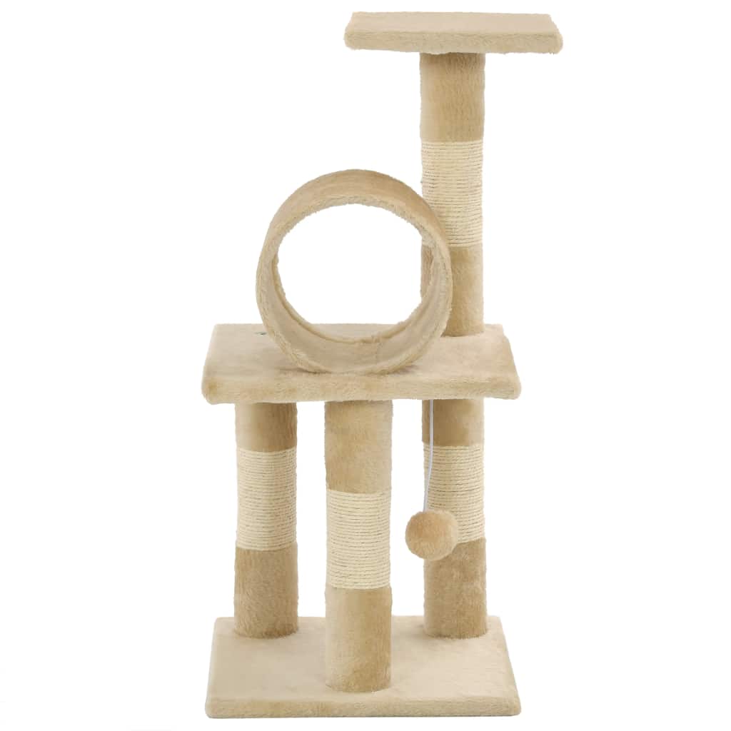 vidaxl20- Cat Tree with Sisal Scratching Posts 65 cm Beige