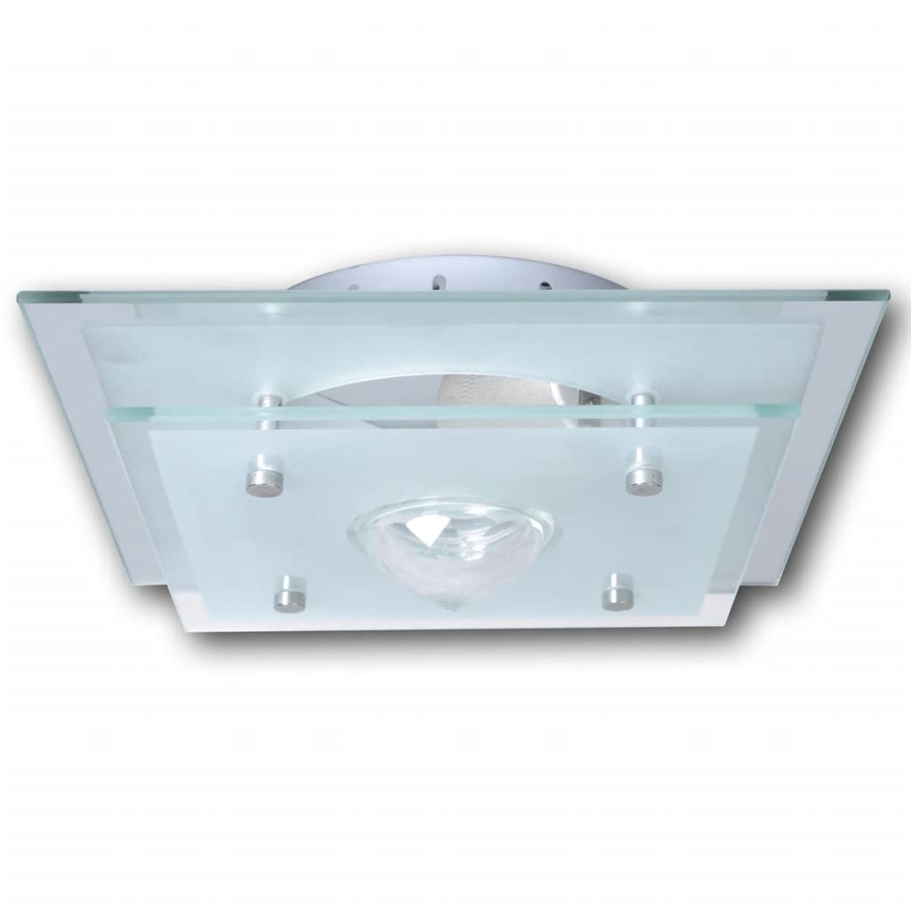 Ceiling Lamp Glass Square 1 x E27 Crystal