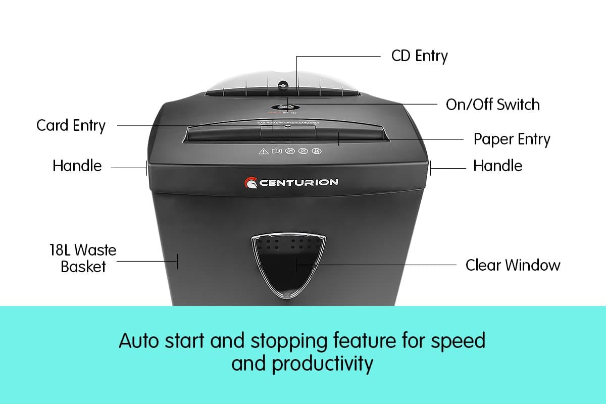 Centurion 18L 7 Sheet Paper CD Credit Card Shredder
