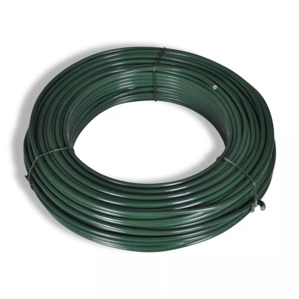 vidaxl45- Chain Link Fence with Posts Galvanised Steel 1.25x25 m Green