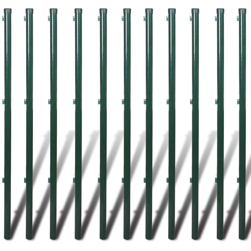 vidaxl40- Chain Link Fence with Posts Galvanised Steel 1x25 m Green