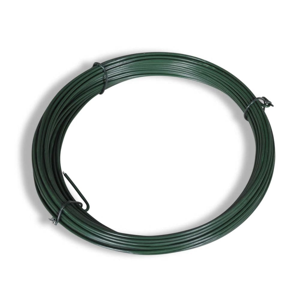 vidaxl40- Chain Link Fence with Posts Galvanised Steel 1x25 m Green