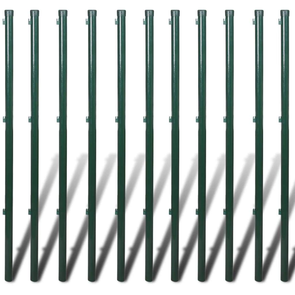 vidaxl50- Chain Link Fence with Posts Spike Galvanised Steel 1.0x25 m