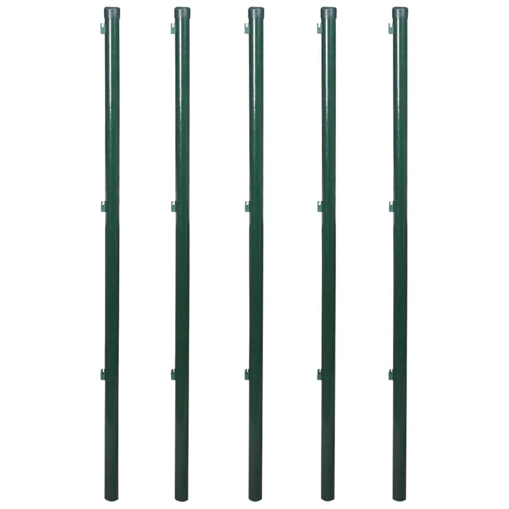 vidaxl40- Chain Link Fence with Posts Spike Galvanised Steel 1.25x15 m