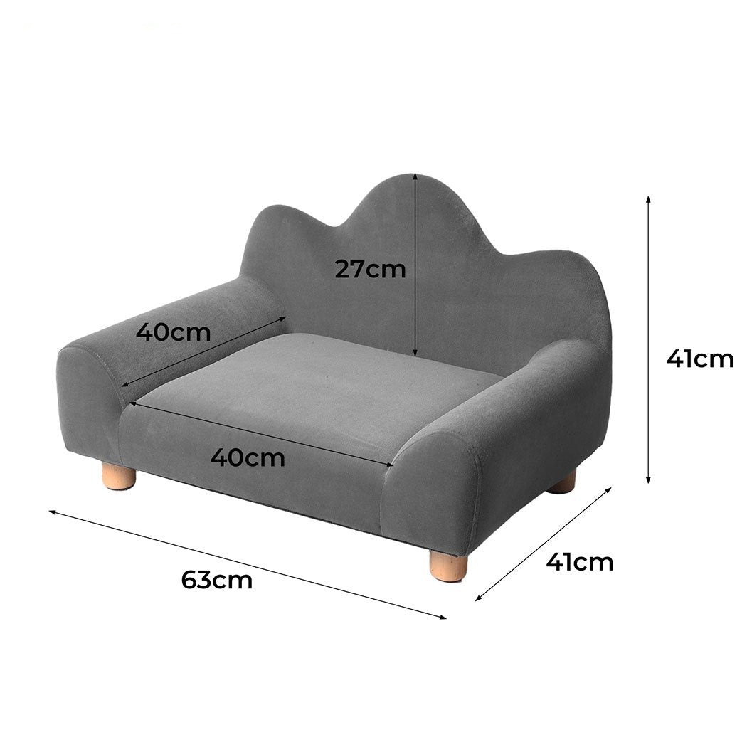 Beds Chaise Lounge Non-slip feet pads Pet Sofa Soft Grey