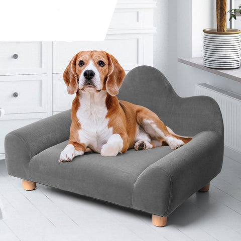 Beds Chaise Lounge Non-slip feet pads Pet Sofa Soft Grey