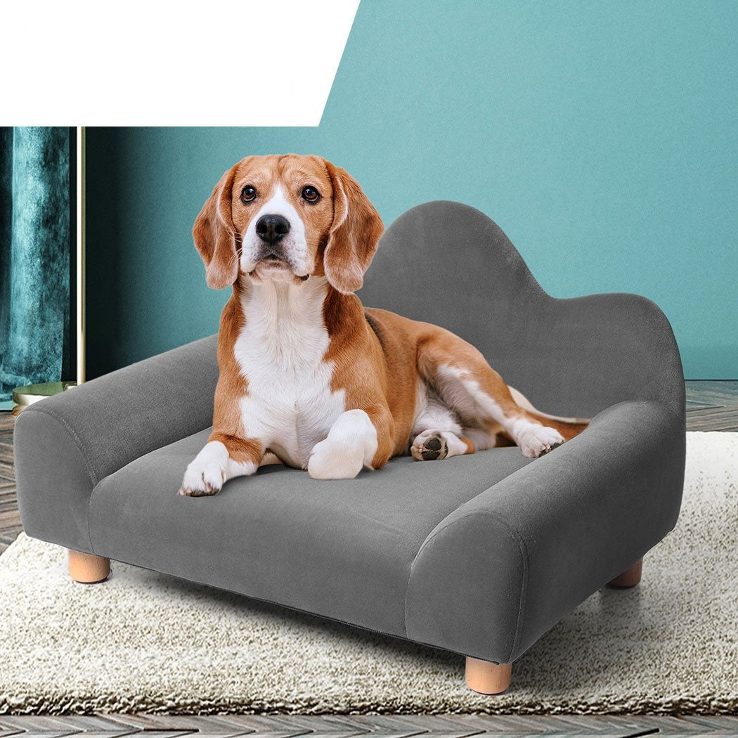 Beds Chaise Lounge Non-slip feet pads Pet Sofa Soft Grey