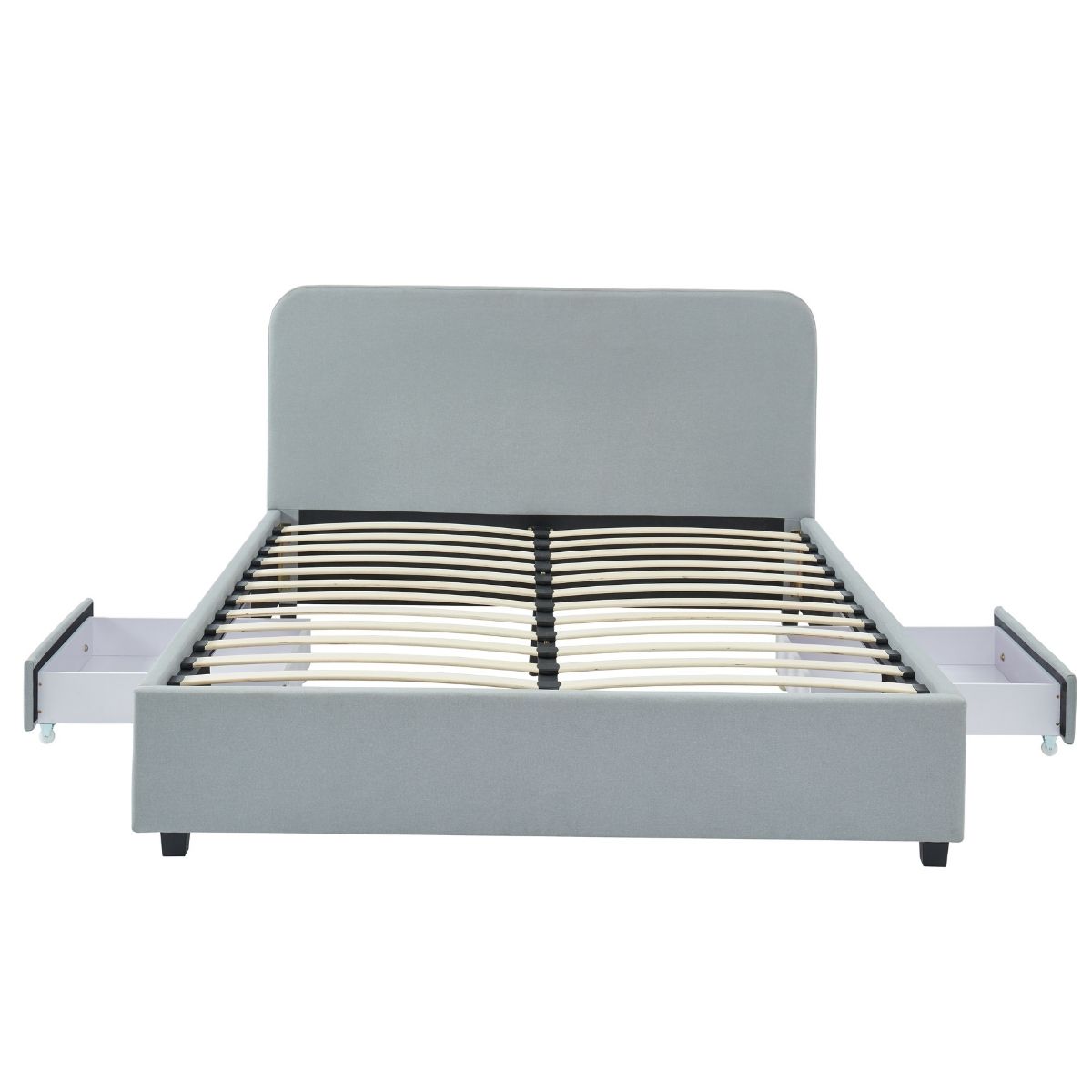 Bedroom Charcoal Grey Storage Bed with 2 Drawers in King