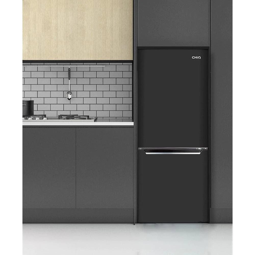 Chiq 283l bottom mount fridge (black)