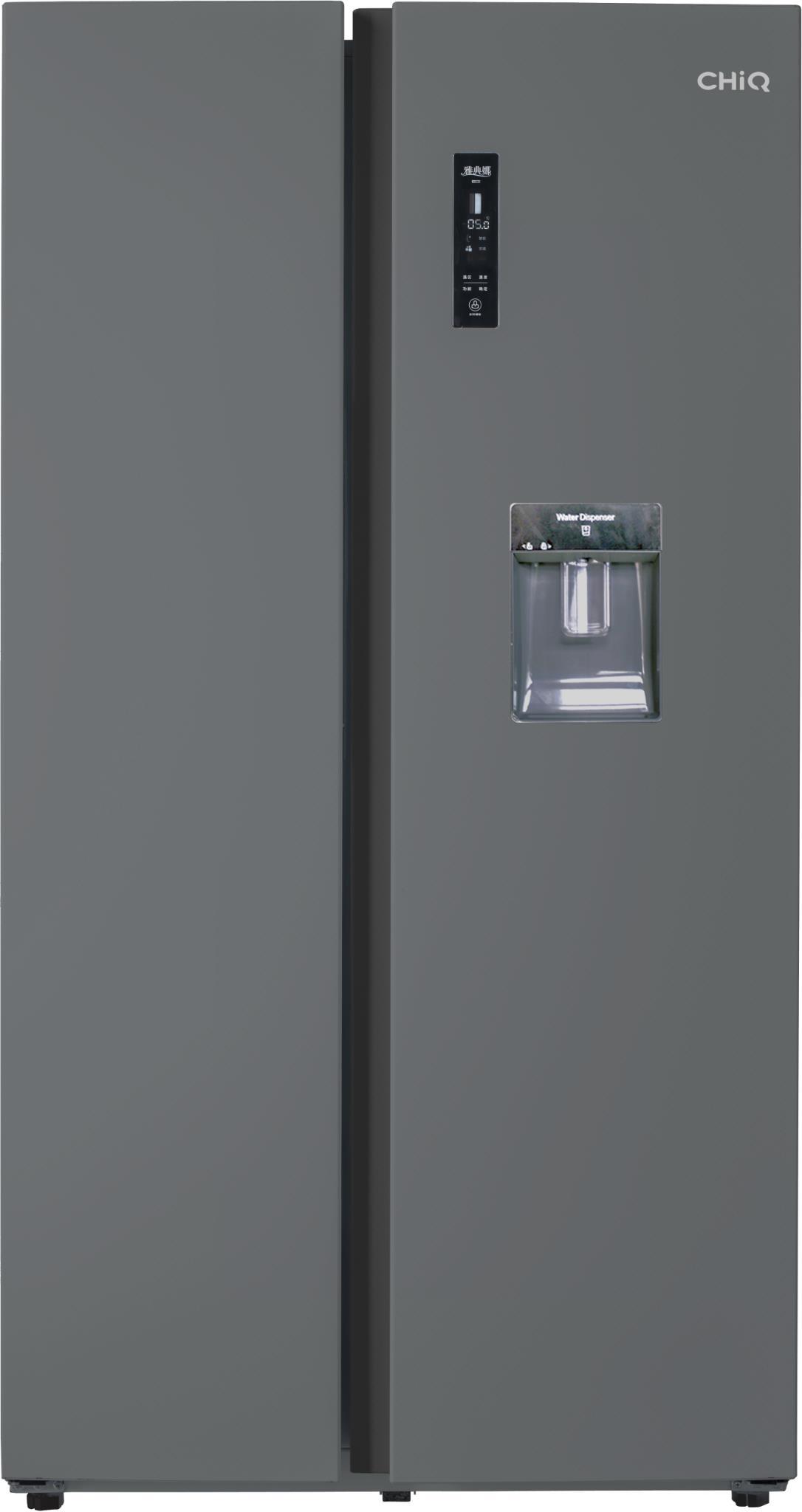 CHIQ 559L SIDE BY SIDE FRIDGE (BLACK STEEL)