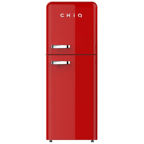 Chiq crtm212r 216l retro style top mount fridge (red)