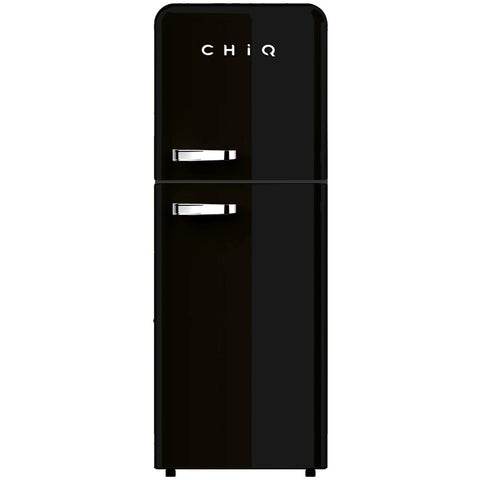 Chiq crtm213b 216l retro style top mount fridge (black)