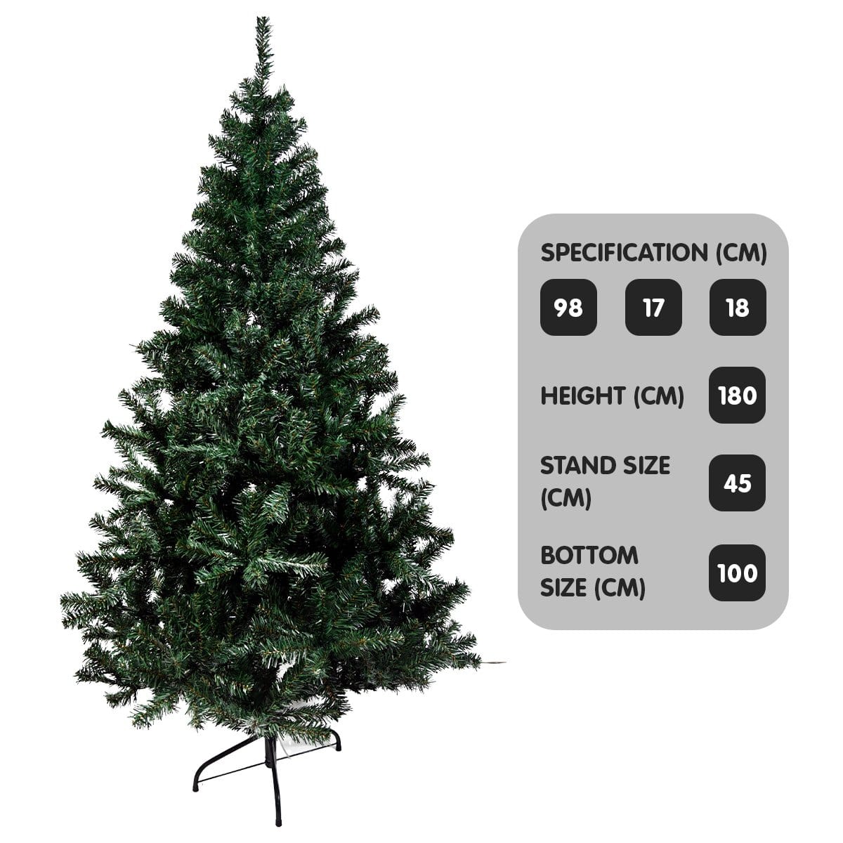 Christabelle Green Artificial Christmas Tree 1.8M - 850 Tips