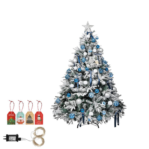 Christmas Tree 1.2M 4Ft Fairy Lights Snow Flocked Xmas Ornaments Decor