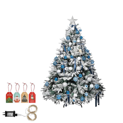 Christmas Tree 1.5M 5Ft Fairy Lights Snow Flocked Xmas Ornaments Decor