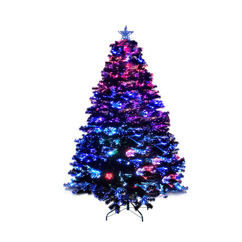 Christmas Christmas Tree 2.1M 7Ft Xmas Decorations Fibre Optic Multicolour Lights