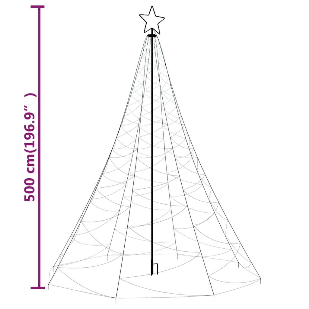 Christmas Tree with Spike Colourful 1400 LEDs