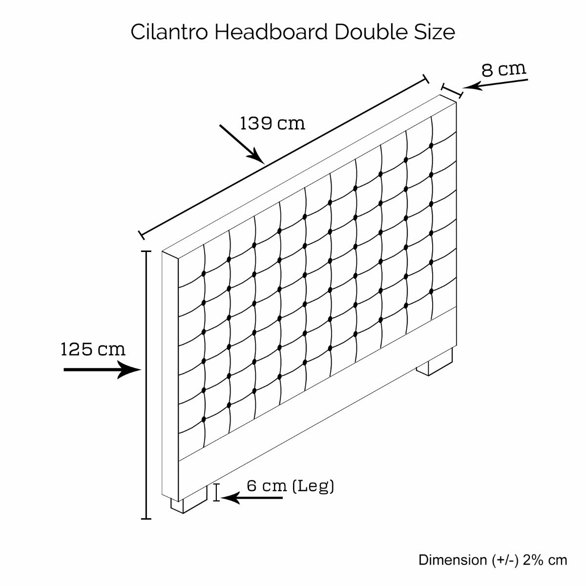 Bedroom Cilantro Double Beige Headboard