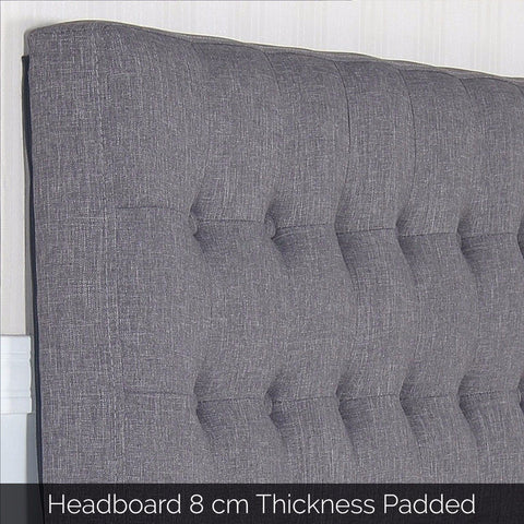 Double Charcoal Fabric Tufted Headboard