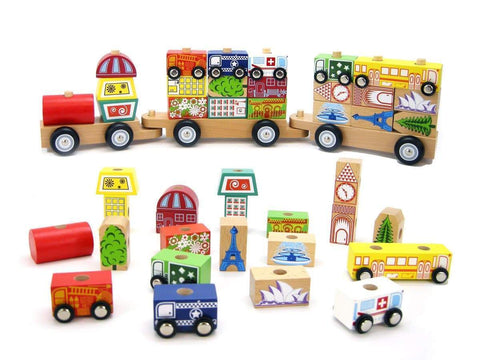 toys for infant City Block Train With Cars