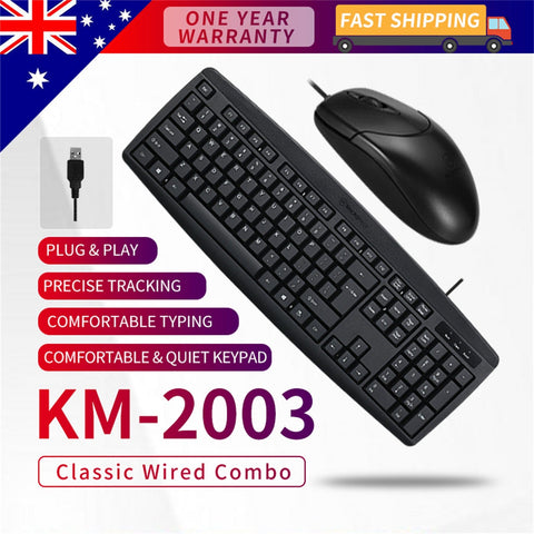 Classic Desktop Mouse Keyboard, Wired Combination, Black