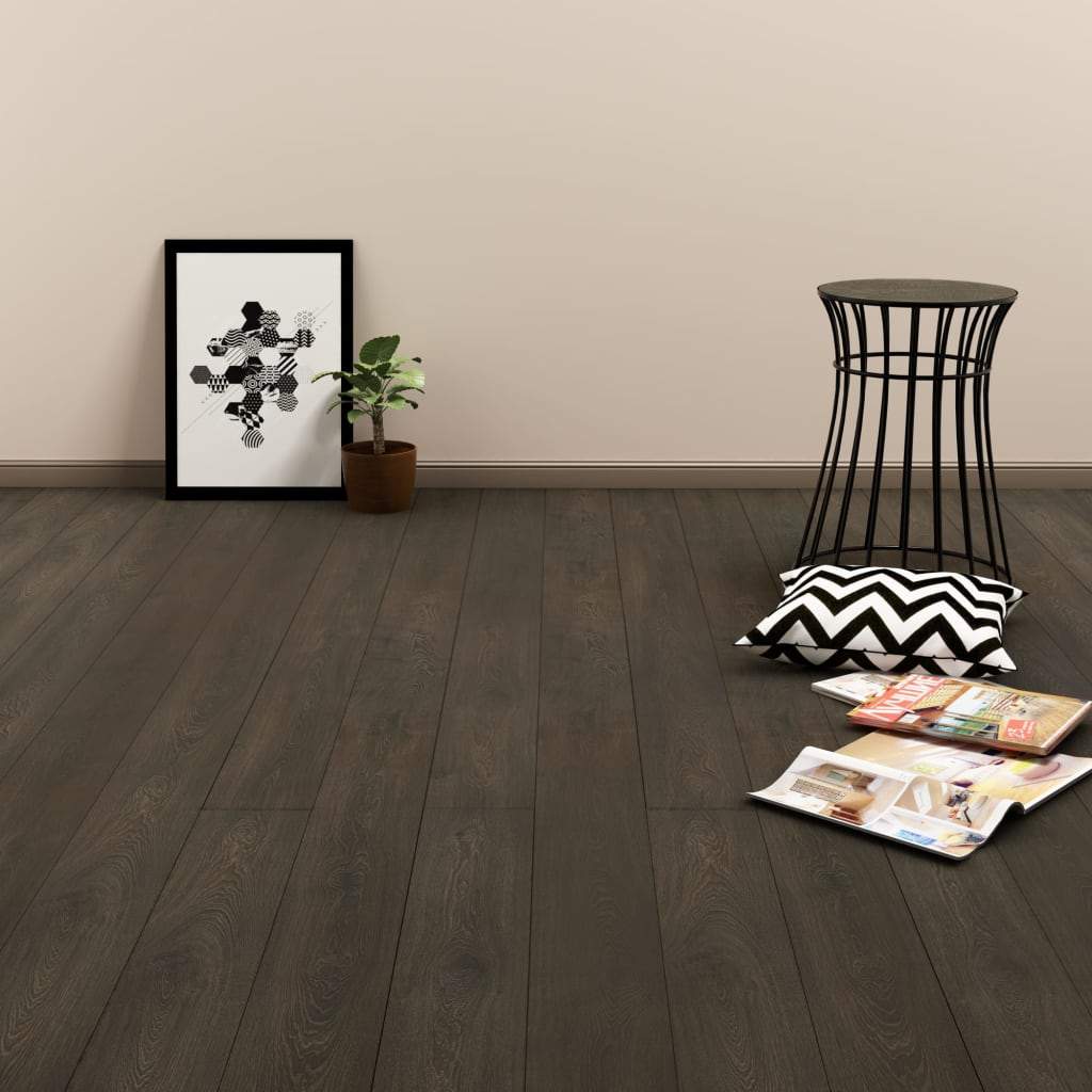vidaxl35- Click Floor 3.51 m² 4 mm PVC Dark Brown
