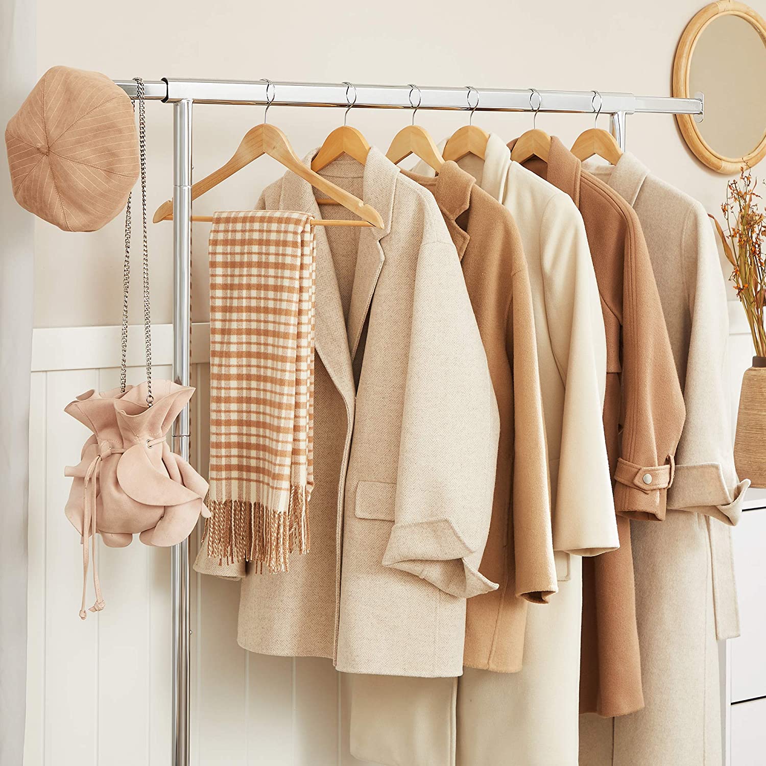 Clothes Rack on Wheels 90 kg Load Capacity