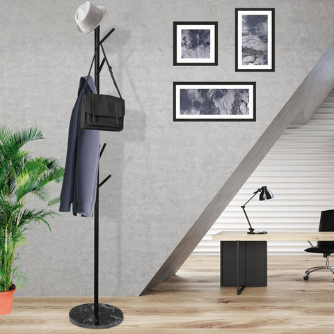 office & study Clothes Stand Coat Rack Metal Rail Portable Hanger Stand Black