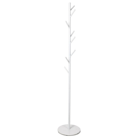 Clothes Stand Coat Rack Metal Rail Portable Hanger Stand White