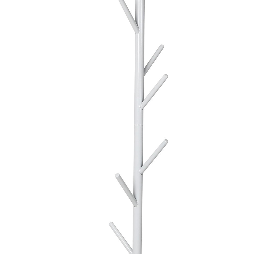 office & study Clothes Stand Coat Rack Metal Rail Portable Hanger Stand White