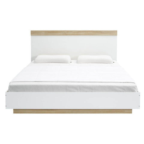 Aiden Industrial Contemporary White Oak Bed Frame - Double