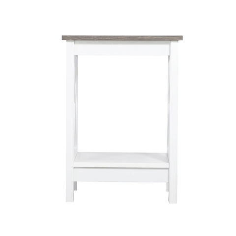 Coastal Side Table In White And Grey