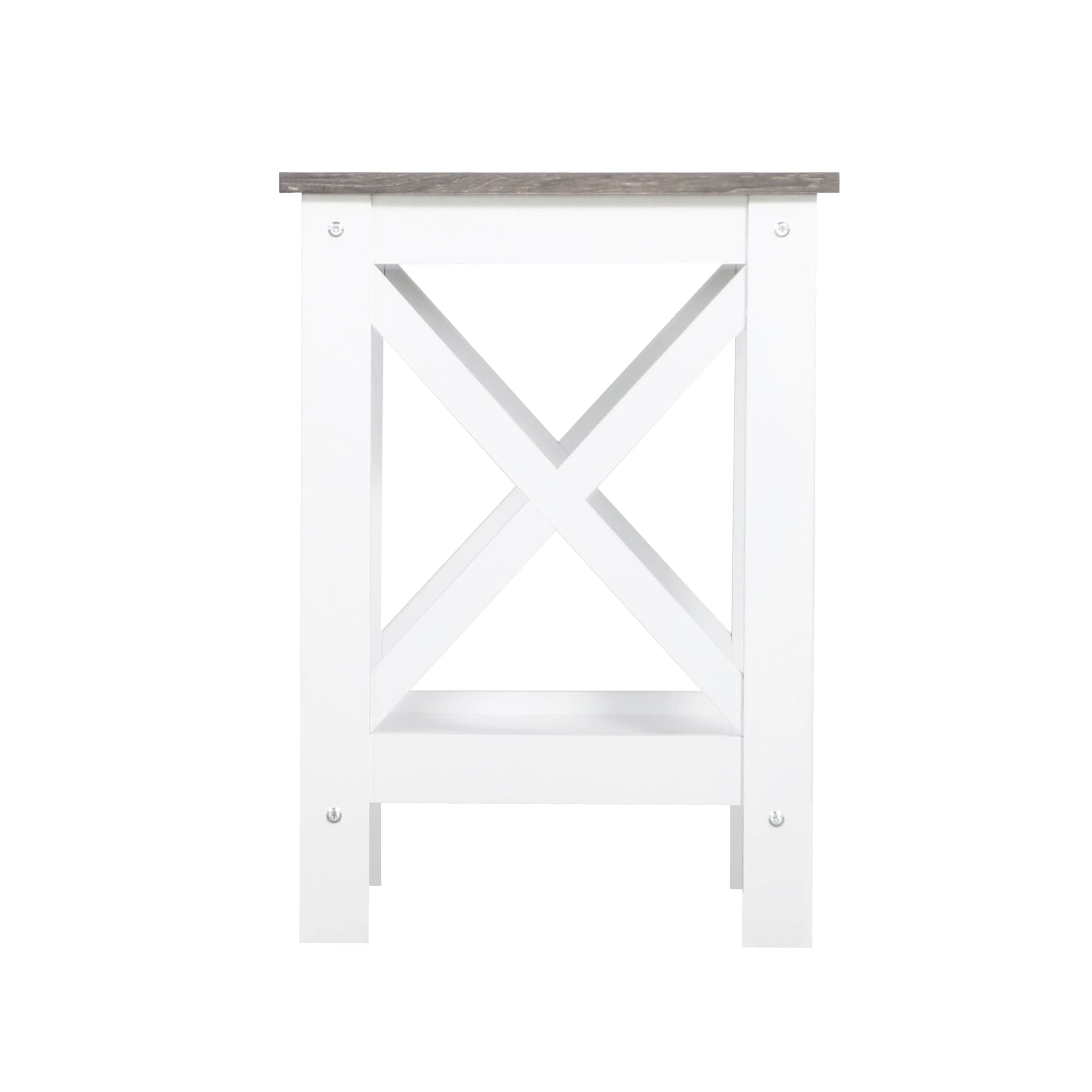 Coastal Side Table in White and Grey