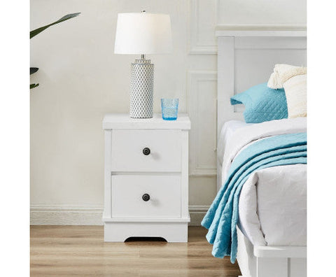 Coastal Style Bedside Table-White