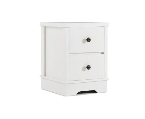 Margaux White Coastal Style Bedside Table