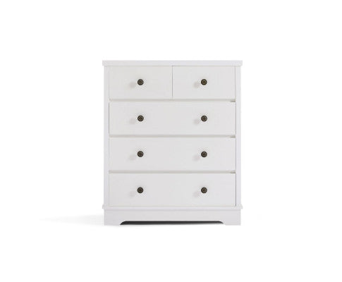 Coastal Style Chest of Drawers Tallboy-white