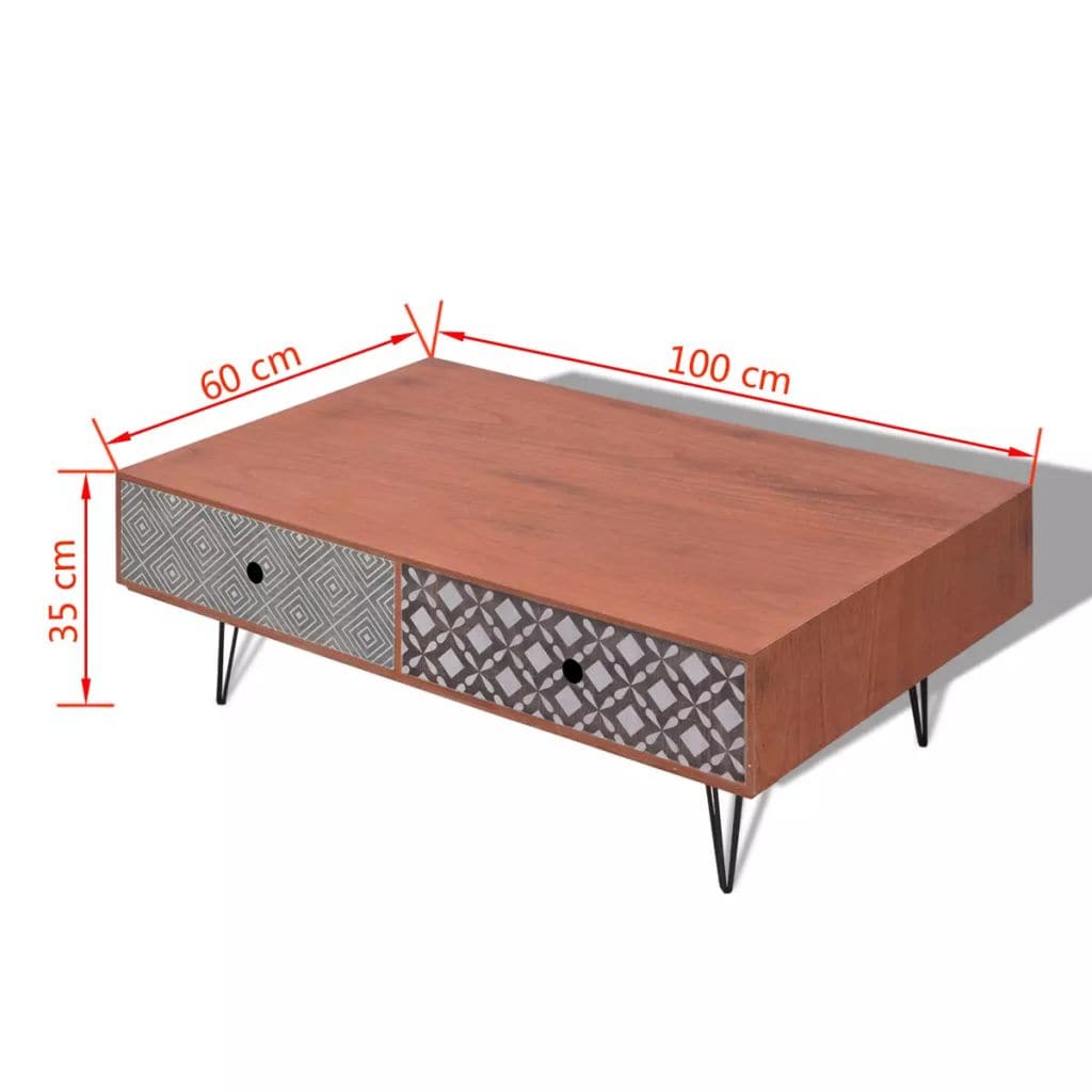 Coffee Table 100x60x35 cm Brown