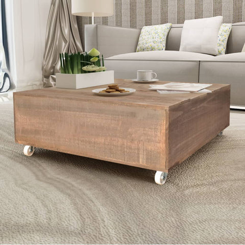 Coffee Table Brown Solid Wood