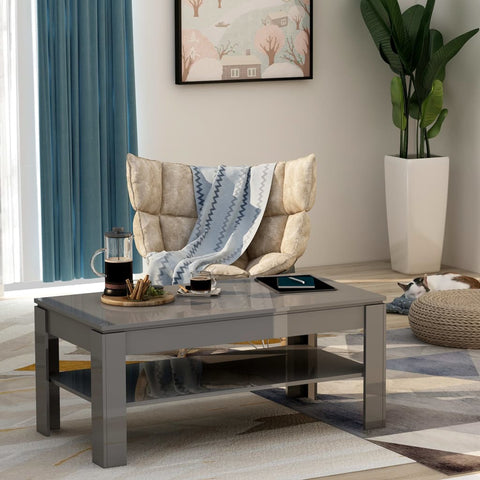 Coffee Table Grey 110x60x47 cm Chipboard