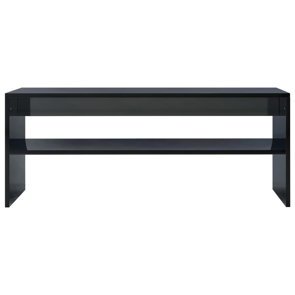 Coffee Table High Gloss Black 100x40x40 cm Chipboard