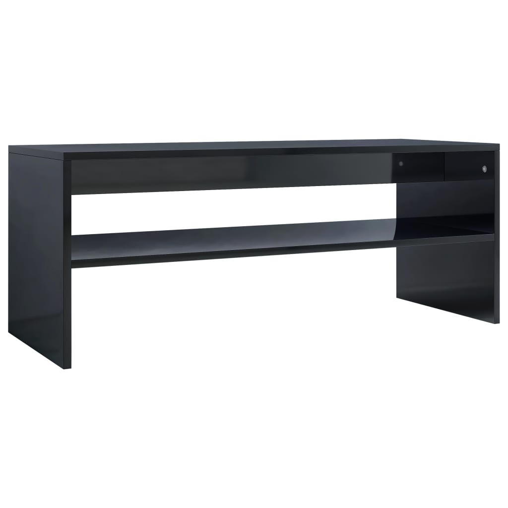 Coffee Table High Gloss Black 100x40x40 cm Chipboard