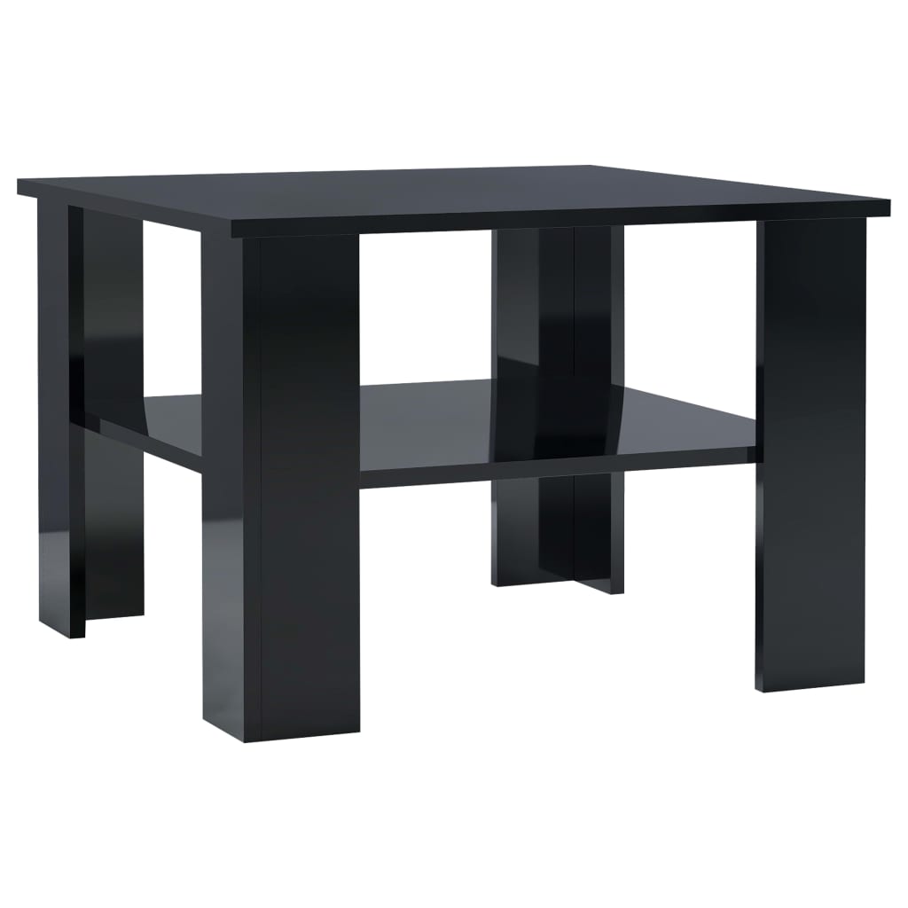 Coffee Table High Gloss Black 60x60x42 cm Chipboard