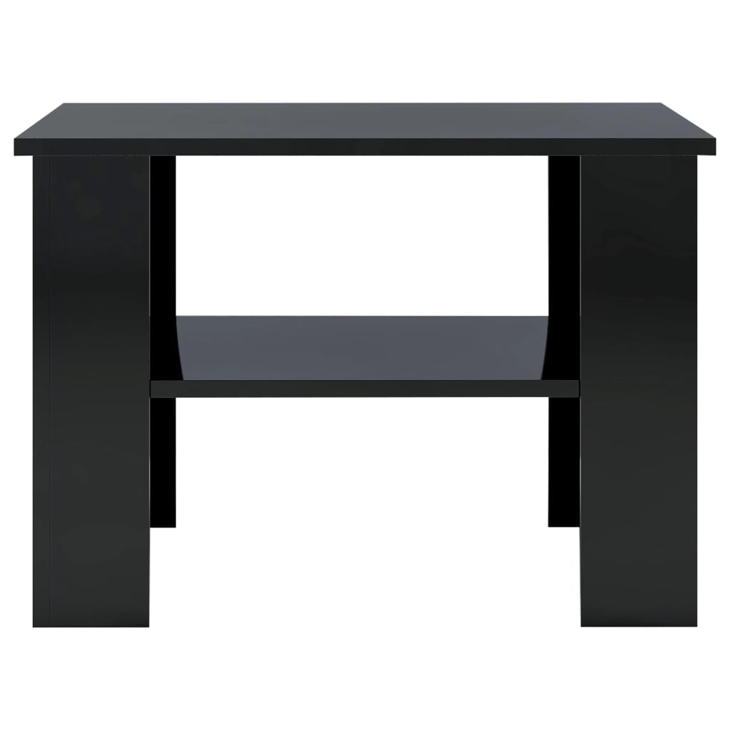 Coffee Table High Gloss Black 60x60x42 cm Chipboard