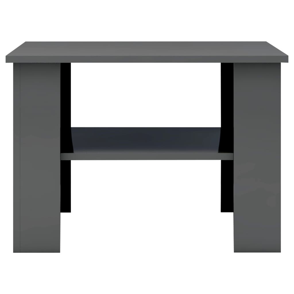 Coffee Table High Gloss Grey 60x60x42 cm Chipboard