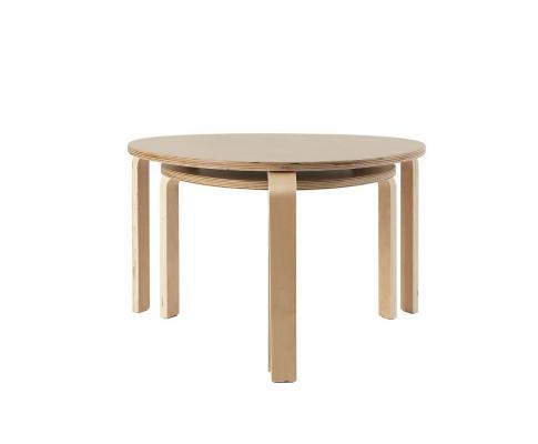 Coffee Table Nest of 2 Round Side End Tables Bedside Furniture Wooden