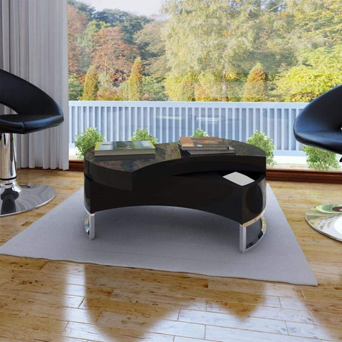 vidaxl50- Coffee Table Shape-Adjustable High Gloss Black