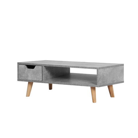 Coffee Table Simple Storage Wooden Cabinet Grey