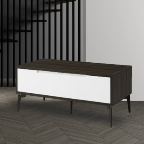 Coffee Table Two Drawers/Mdf/Steel Legs