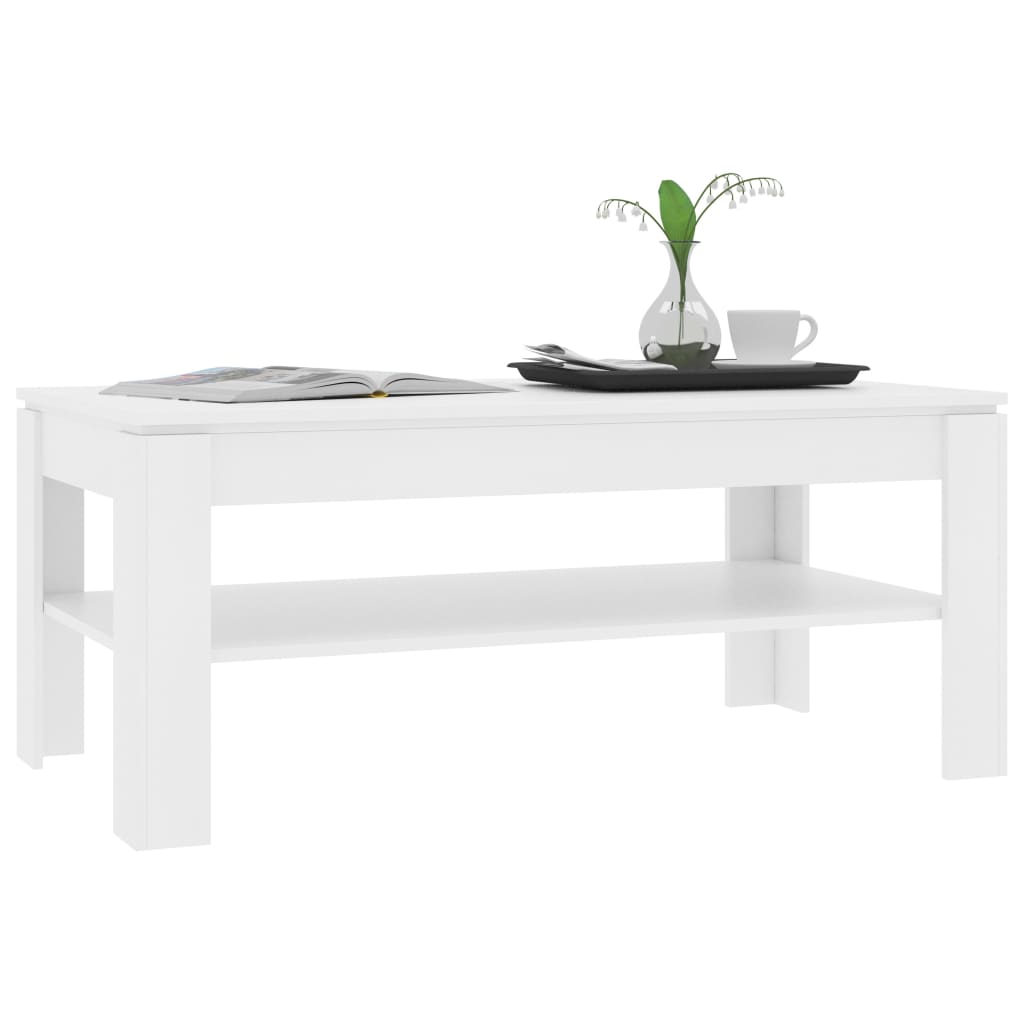 Coffee Table White 110x60x47 cm Chipboard