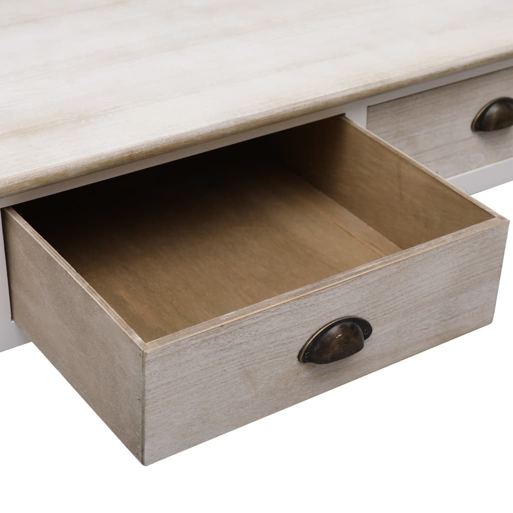 Coffee Table White and Natural 100x50x45 cm Wood